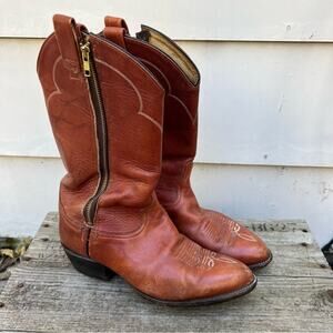 Vintage Tony Lama 8 1/2 EEEE Side Zipper Cowboy Western Boots Adaptive